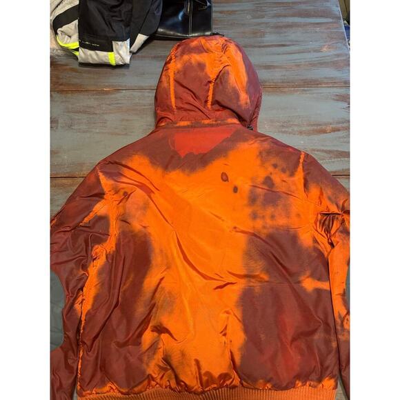 Andrew Marc Down Bomber Jacket Orange Inky L - Picture 8 of 16